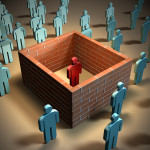 Some brick walls isolate a different individual from other peopl